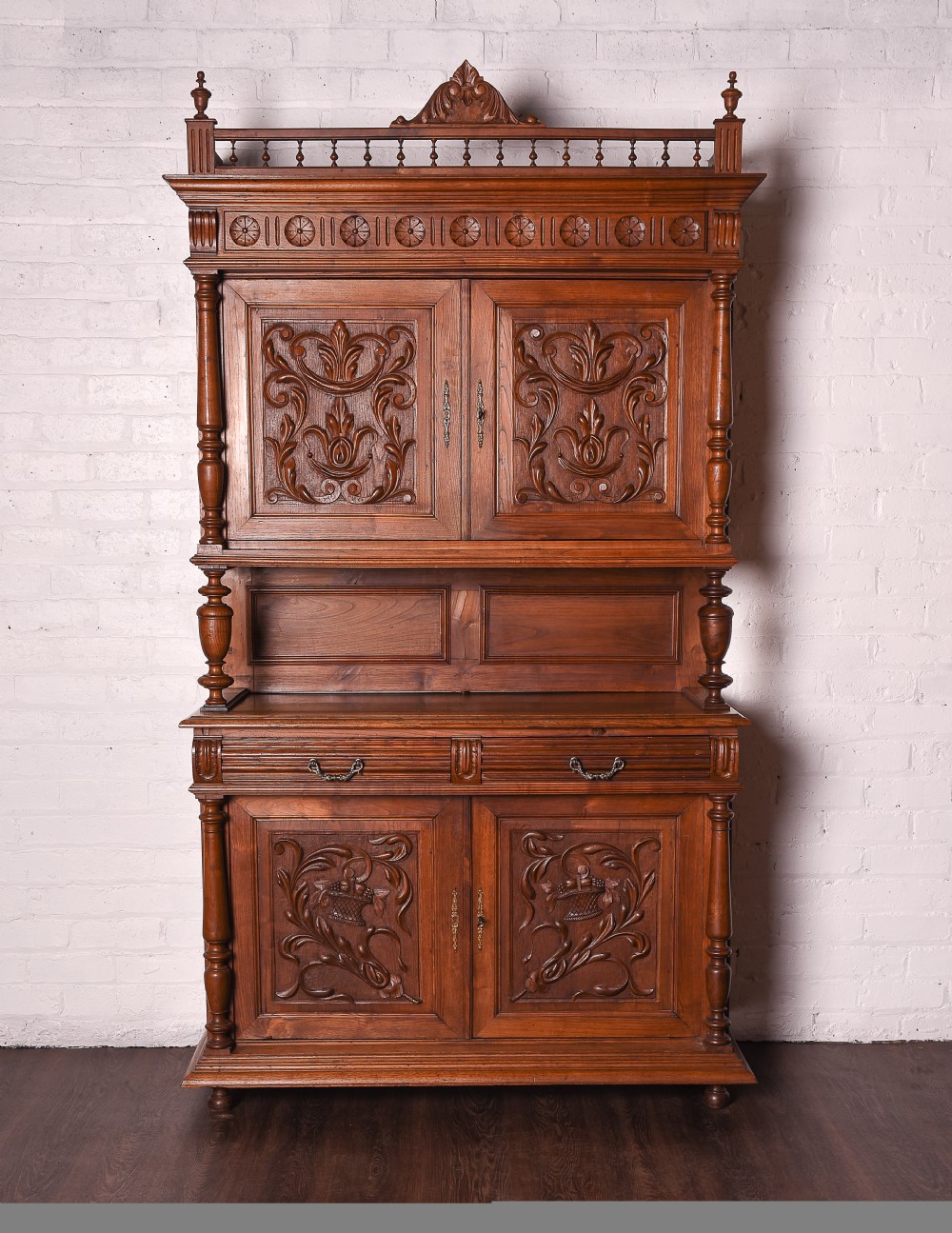 French Carved Walnut Hunts Game Cabinet SAI1001 Antique Furniture 3